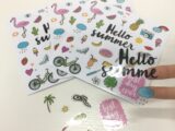 Custom vinyl sticker sheets with colorful summer designs