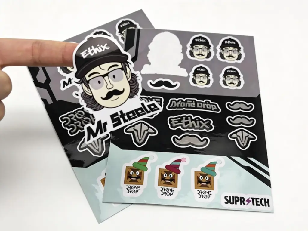 Kiss-cut vinyl sticker sheets showing precision cutting - Sticker Sheet Printing