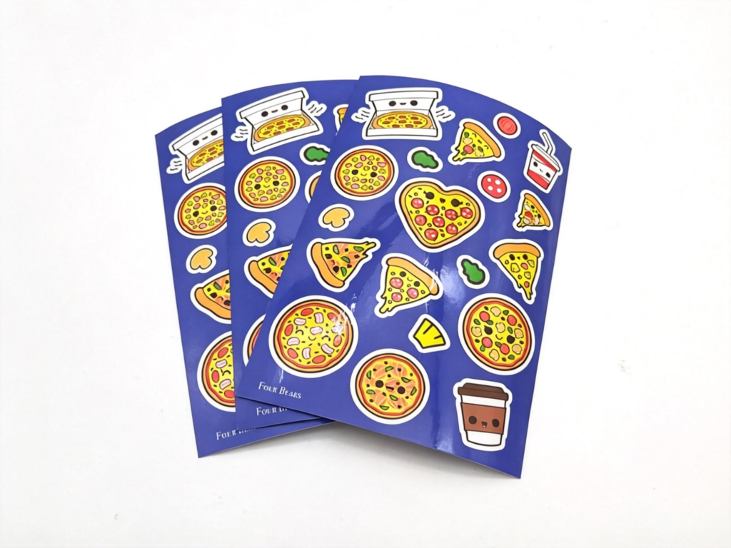 Waterproof vinyl sticker sheets applied on water bottle showing outdoor durability and weather resistance - Sticker Sheet Printing
