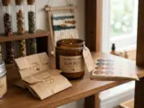 Brown kraft sticker sheets with cute character designs for artisan branding - Sticker Sheet Printing